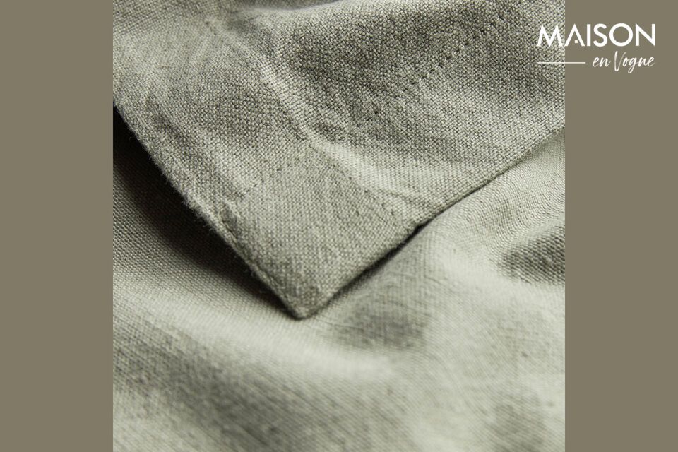 Create a warm, welcoming atmosphere with our olive-green cotton tablecloth