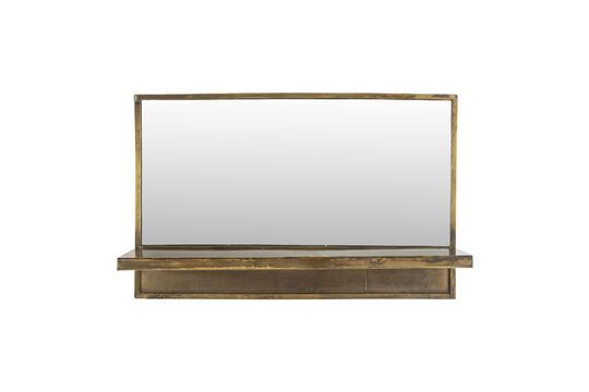 Rectangular mirror in gilded iron Feyza Clipped