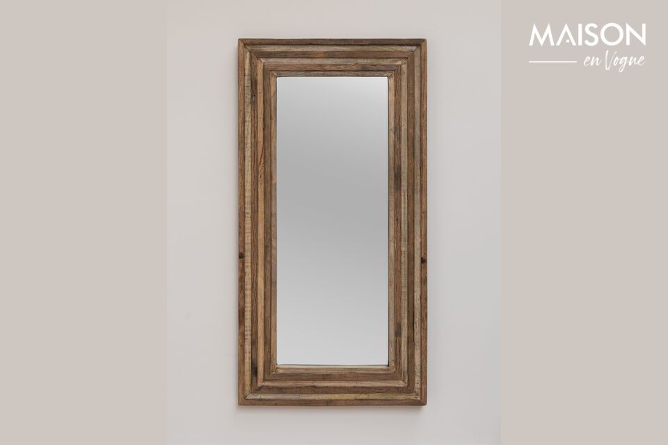 Recycled light wood mirror Chehoma