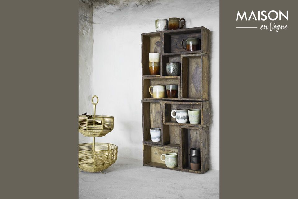 Discover our Brique recycled wood and matton iron shelf