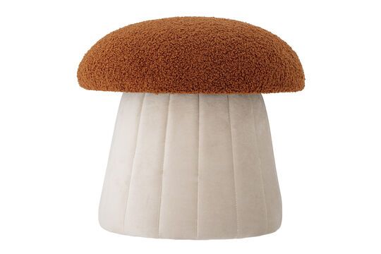 Red polyester pouffe Bertil Clipped