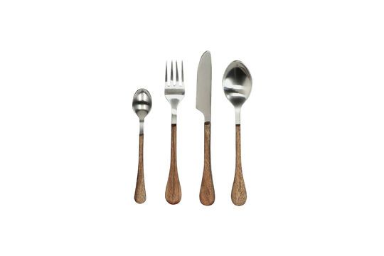 Rémy 16-piece light wood cutlery set Clipped