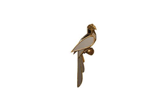 Resin bird mirror in gold Right Clipped