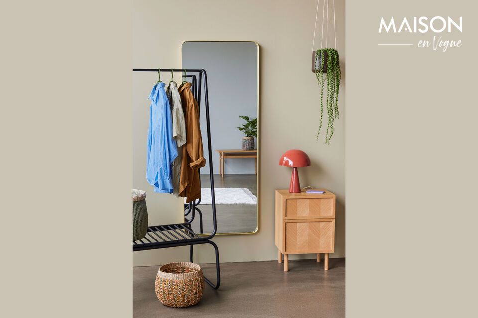 The Retro brown metal mirror combines vintage style with modern elegance