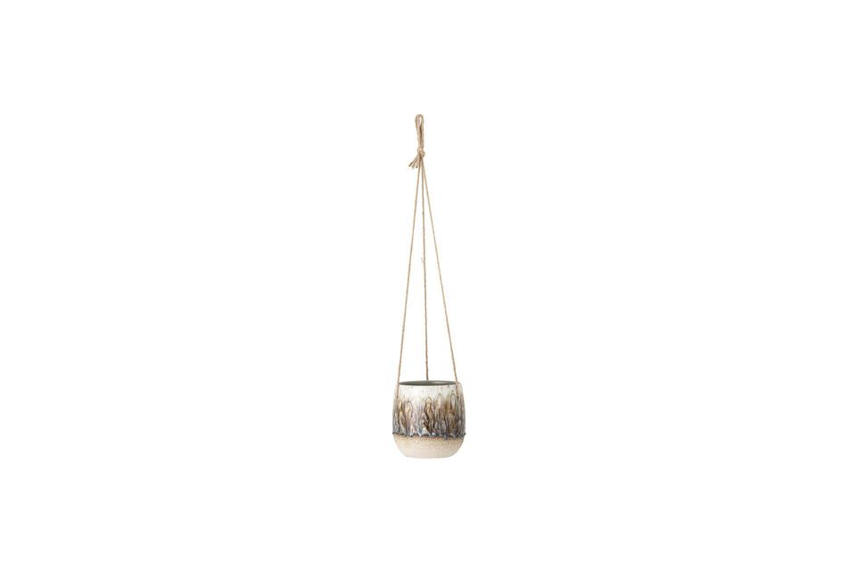 Rezan beige stoneware hanging flowerpot Bloomingville