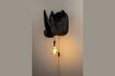 Miniature Rhino black resin wall lamp 1