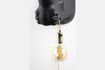 Miniature Rhino black resin wall lamp 7