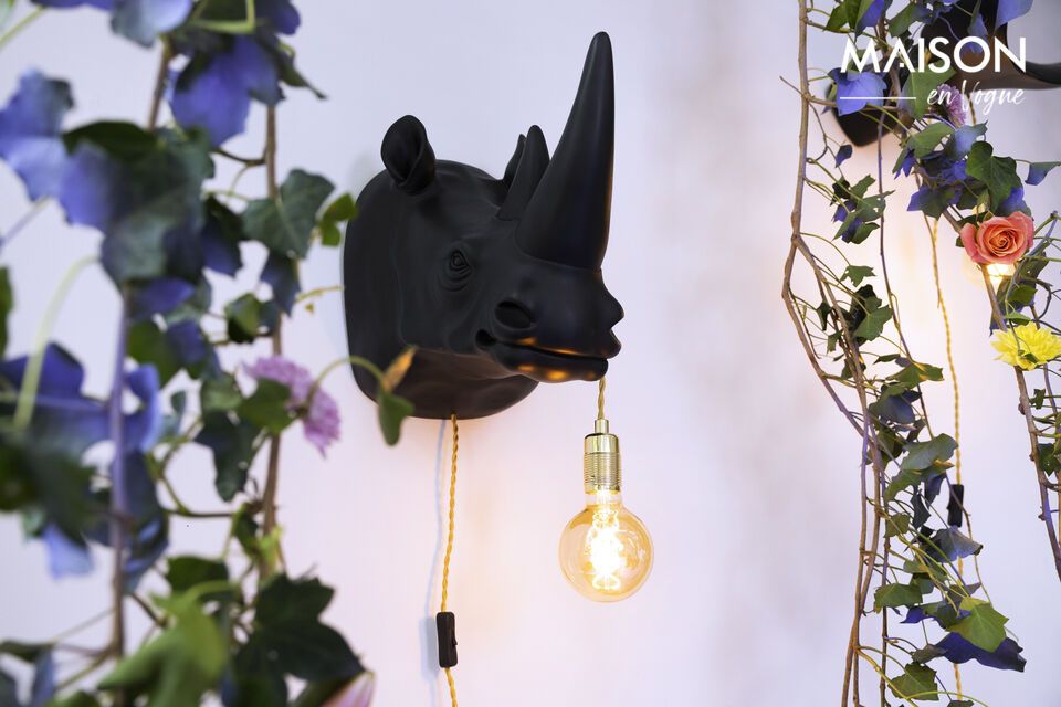 The Rhino wall light in black resin