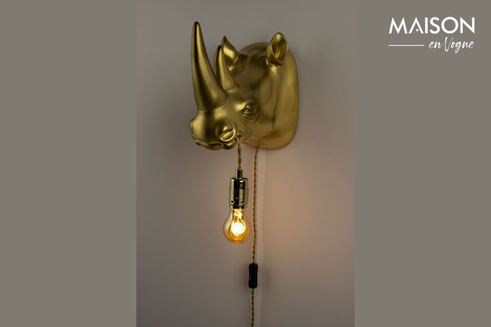 Rhino gold resin wall lamp Bold Monkey