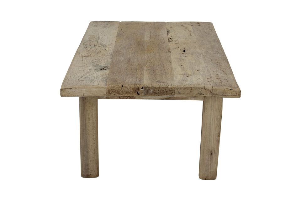 The Riber table\'s recycled wood is not only an ecological choice