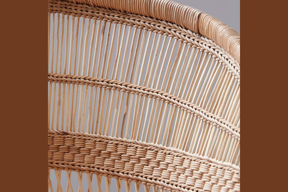 Made from eucalyptus wood and natural rattan