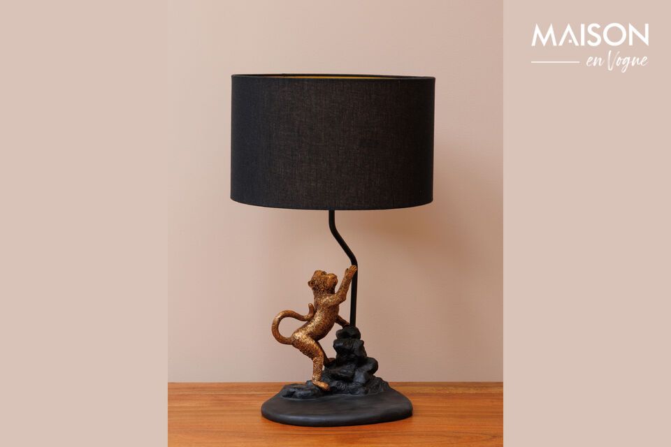 Rocher black resin table lamp Chehoma