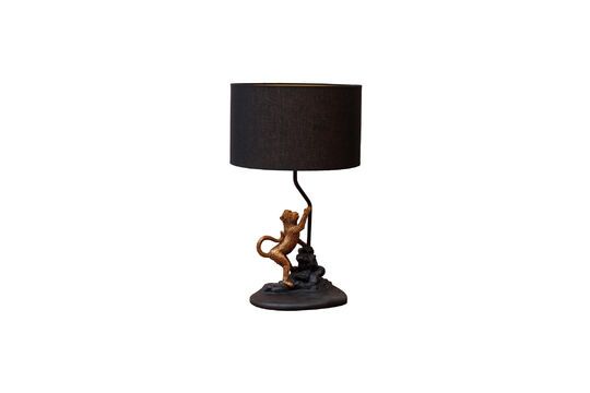 Rocher black resin table lamp Clipped