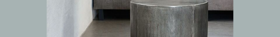 Material Details Rota small silver aluminum coffee table