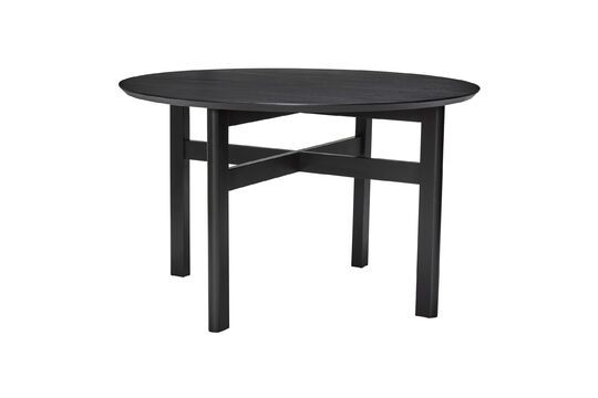 Round dining table in black ash wood Fjord Clipped