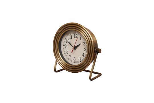 Round gold metal clock Clipped