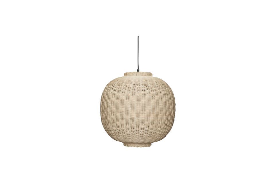 Round suspension lamp in light rattan Chand Hübsch