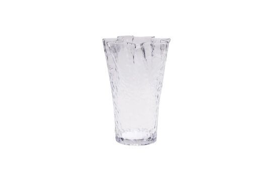 Ruffle clear glass vase Clipped