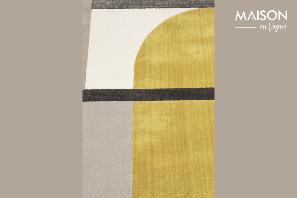 Rug 160x230 cm in yellow fabric Hilton - 1