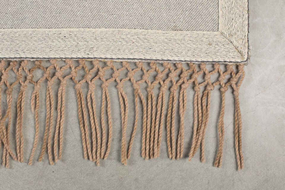 Rug 170x240 cm in beige wool Max - 9