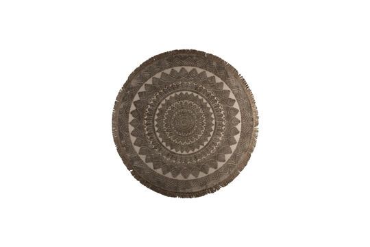 Rug 175x175 cm in brown fabric Nelson Clipped