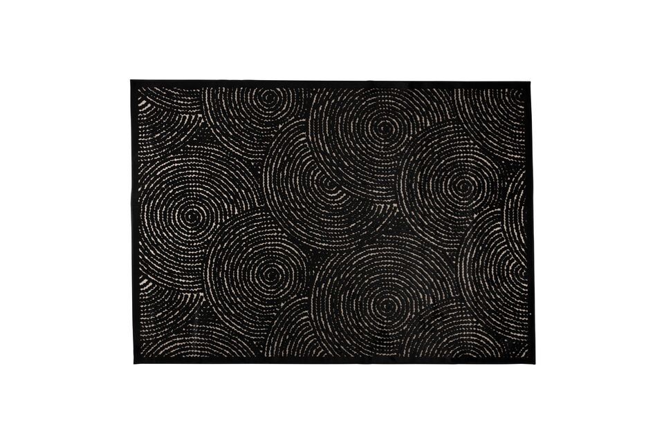 Rug 240x170 cm in black fabric Dots DutchBone