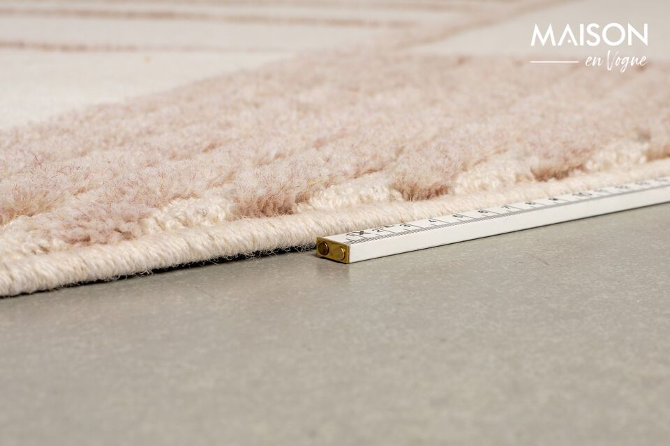 Rug 240x240 cm in pink wool Bliss - 3