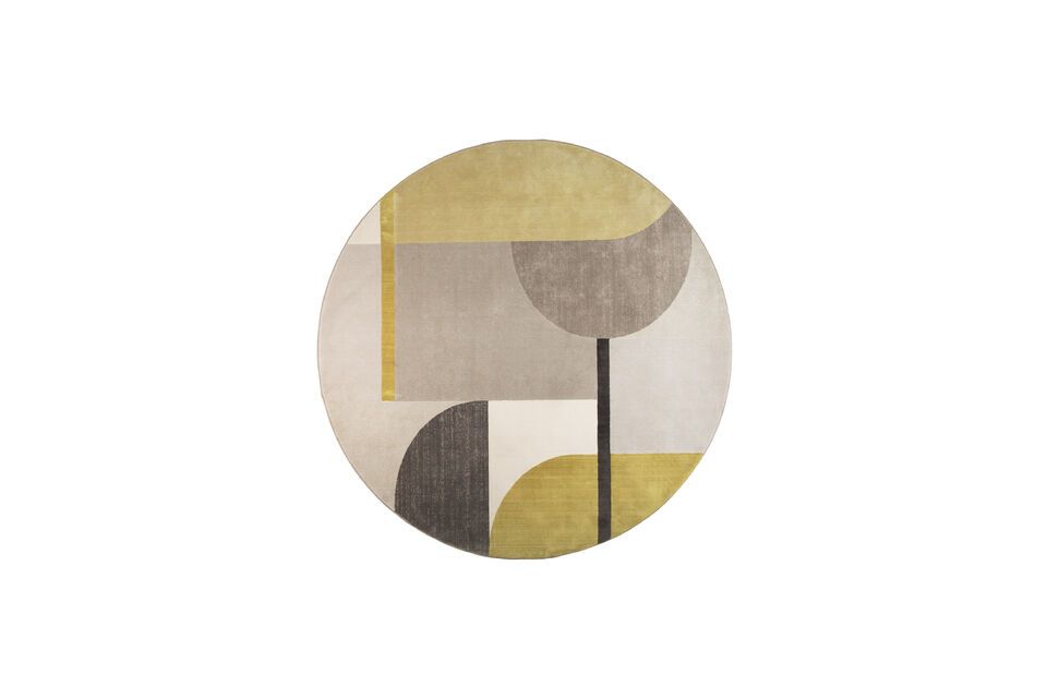 Rug 240x240 cm in yellow fabric Hilton Zuiver