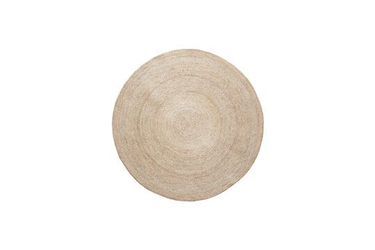 Sage light jute round rug Clipped