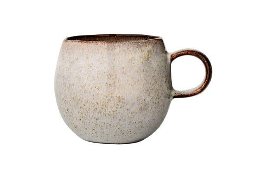 Sandrine beige stoneware mug Clipped