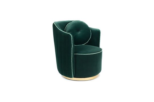 Sassy dark green velvet armchair Clipped