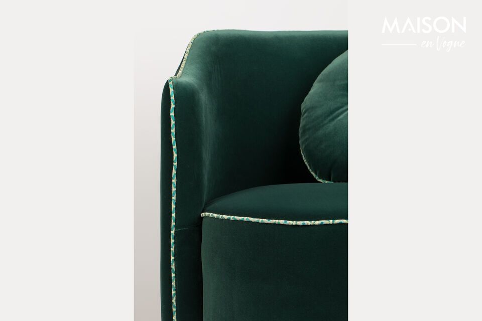 Sassy dark green velvet armchair - 5