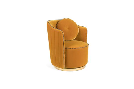 Sassy ochre velvet armchair Clipped