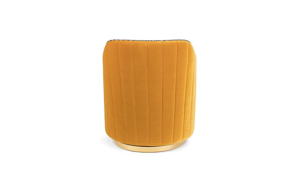 Sassy ochre velvet armchair - 4