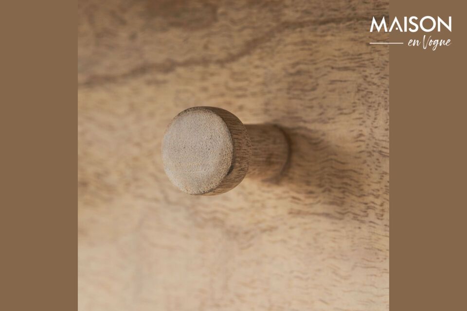 Discover our elegant natural mango wood coat rack