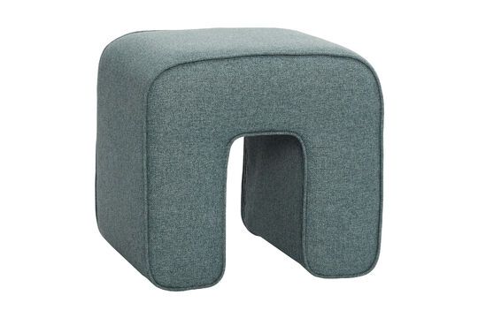 Sculpture green fabric pouffe Clipped