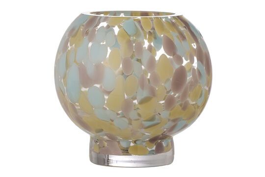 Selina round vase in multicolored glass Clipped