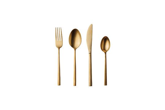 Set of 16 gold-plated stainless steel cutlery sets Clipped