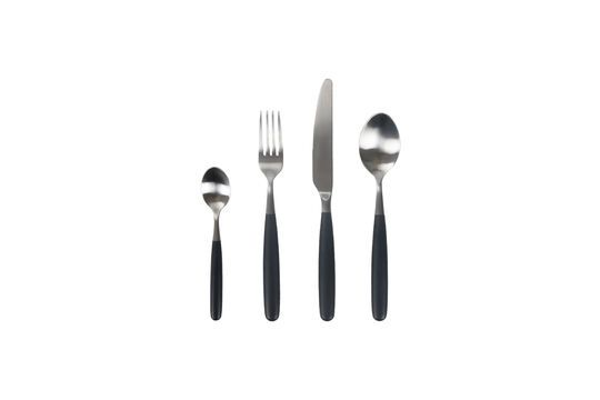 Set of 16 Renoir black stainless steel flatware sets Clipped