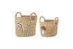 Miniature Set of 2 Agnes natural water hyacinth baskets 6