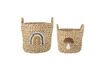 Miniature Set of 2 Agnes natural water hyacinth baskets 1