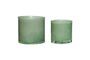 Miniature Set of 2 Akin green glass candleholders Clipped