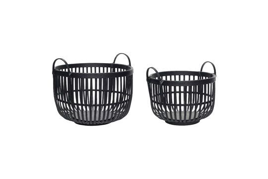 Set of 2 Alchemy black bamboo baskets Clipped