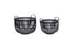 Miniature Set of 2 Alchemy black bamboo baskets 1