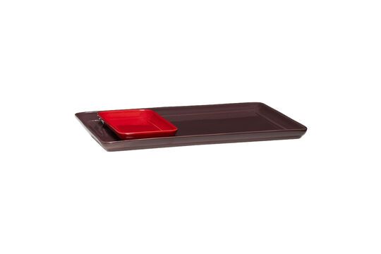 Set of 2 Amare burgundy ceramic trays Clipped