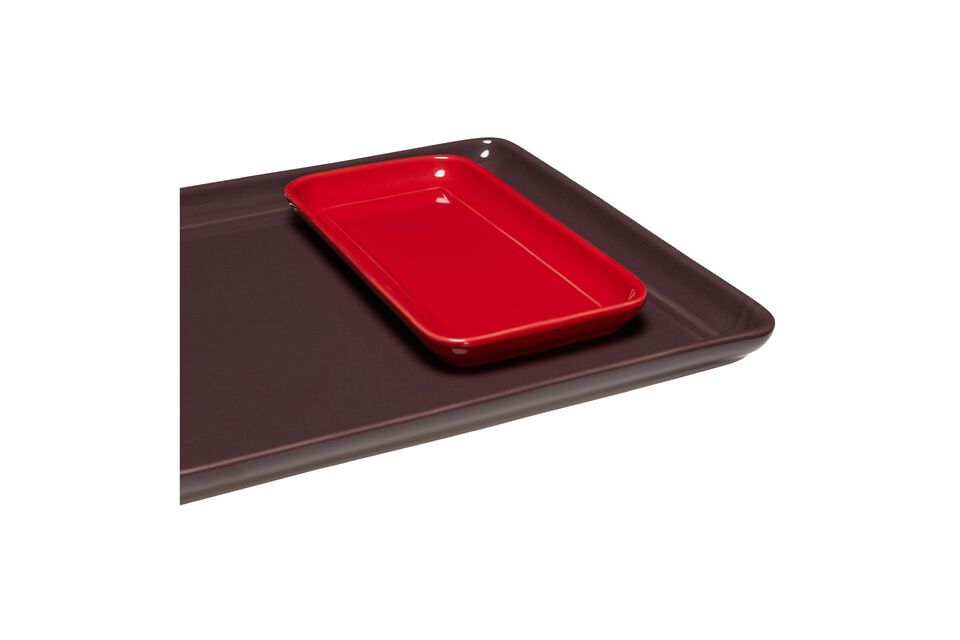 Set of 2 Amare burgundy ceramic trays - 4