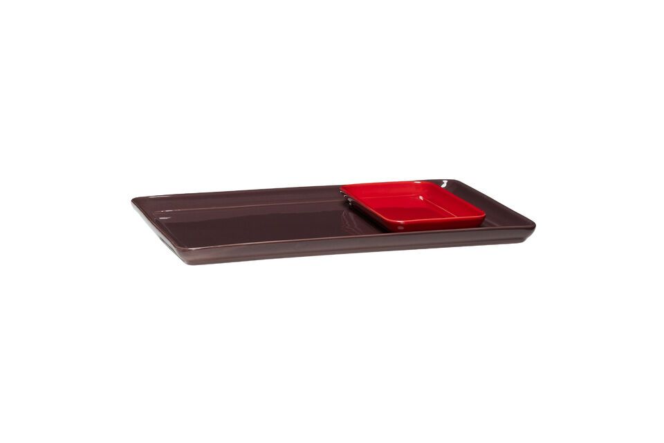 Set of 2 Amare burgundy ceramic trays - 6