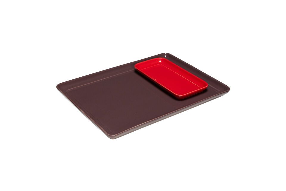 Set of 2 Amare burgundy ceramic trays - 7