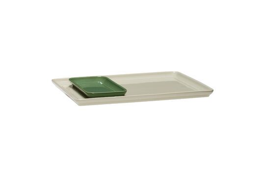 Set of 2 Amare green ceramic trays Clipped