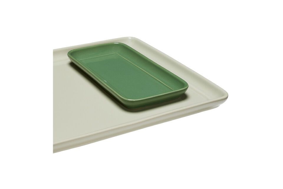 Set of 2 Amare green ceramic trays - 6